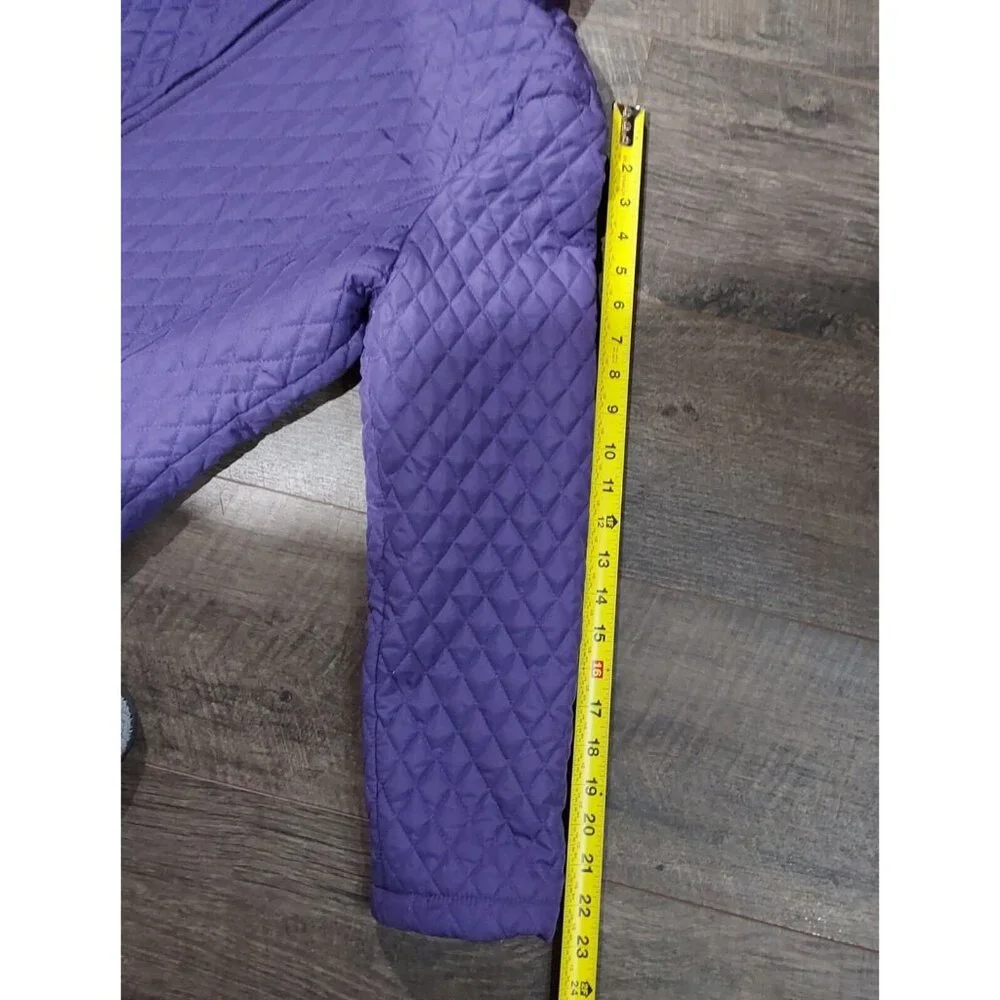 Jane Ashley Women's Quilted Coat, Size Medium Jacket Purple - Picture 13 of 16